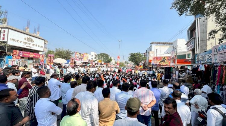 शिवप्रहार न्युज - शिवस्मारकासह जिल्हा मागणीसाठी श्रीरामपुरात विराट मोर्चा;हजारोंचा सहभाग…
